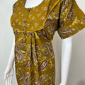 Mustard Ajrak Printed Pure Cotton Nighty