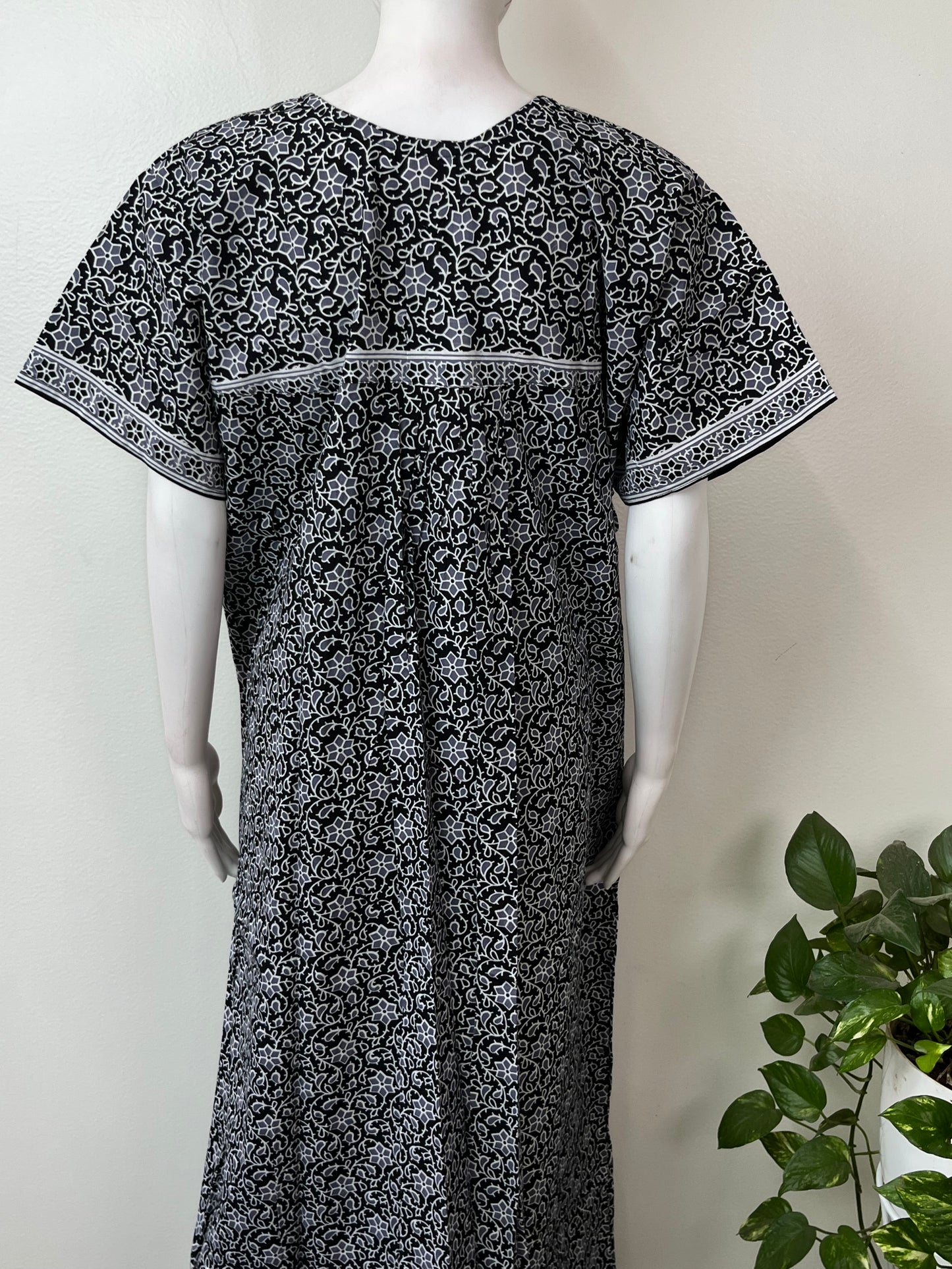 Black 100% Cotton Soft & Comfortable Nightgown