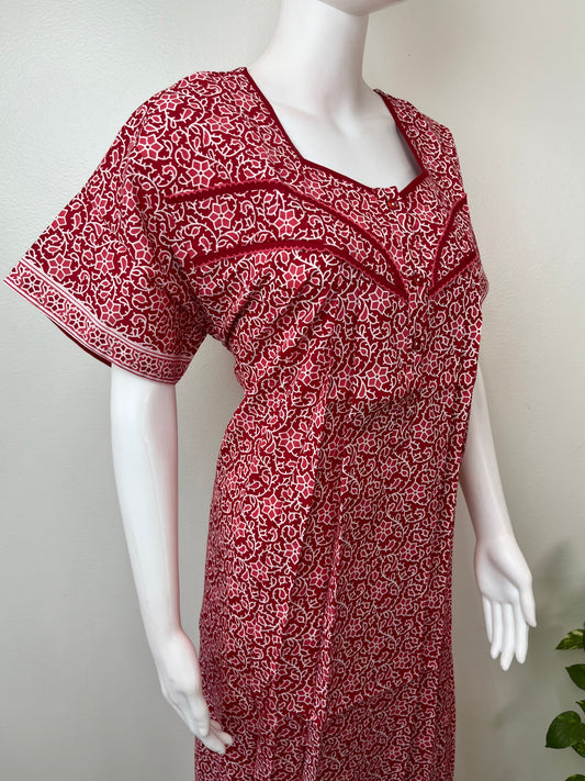 Pink 100% Cotton Nighty for Women