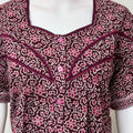 Wine Pure Cotton Nightgown Soft & Breathable