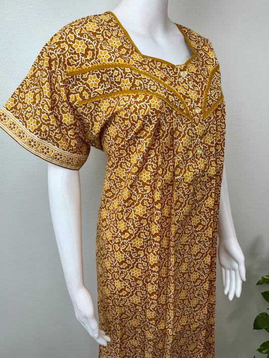 Mustard Pure Cotton Women's Nightgown