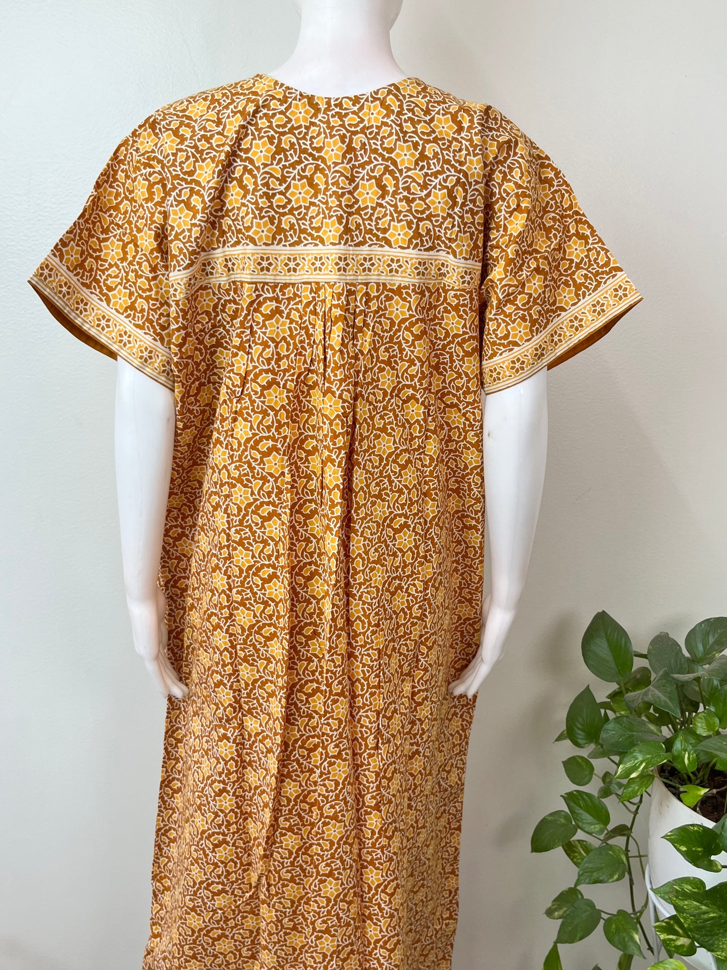 Mustard Pure Cotton Women's Nightgown