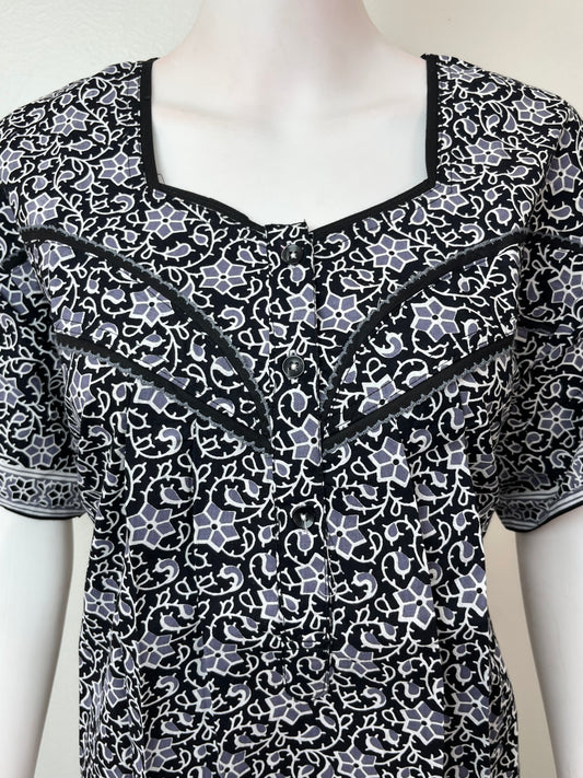 Black 100% Cotton Soft & Comfortable Nightgown