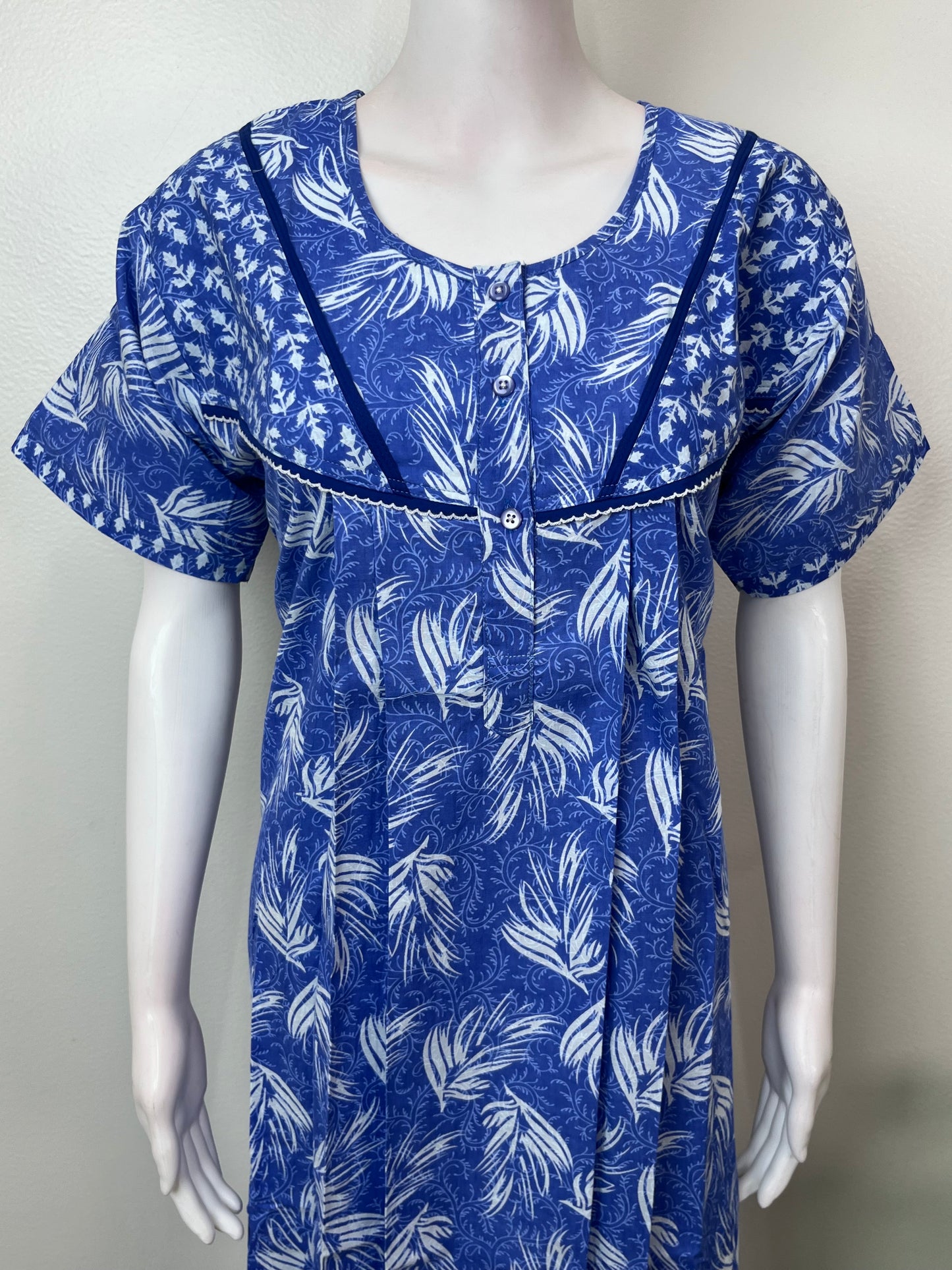 Pleated 100% Cotton Nightgown for Women