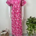 Pink 100% Cotton Nighty Elegant & Breathable
