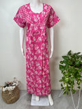 Pink 100% Cotton Nighty Elegant & Breathable