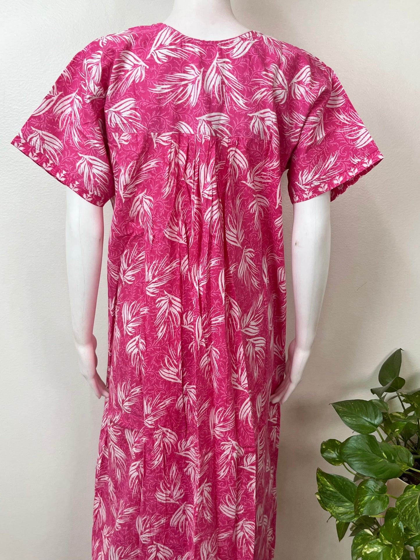 Pink 100% Cotton Nighty Elegant & Breathable