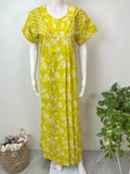 Neon Yellow Pure Cotton Nightgown for Women