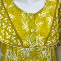 Neon Yellow Pure Cotton Nightgown for Women
