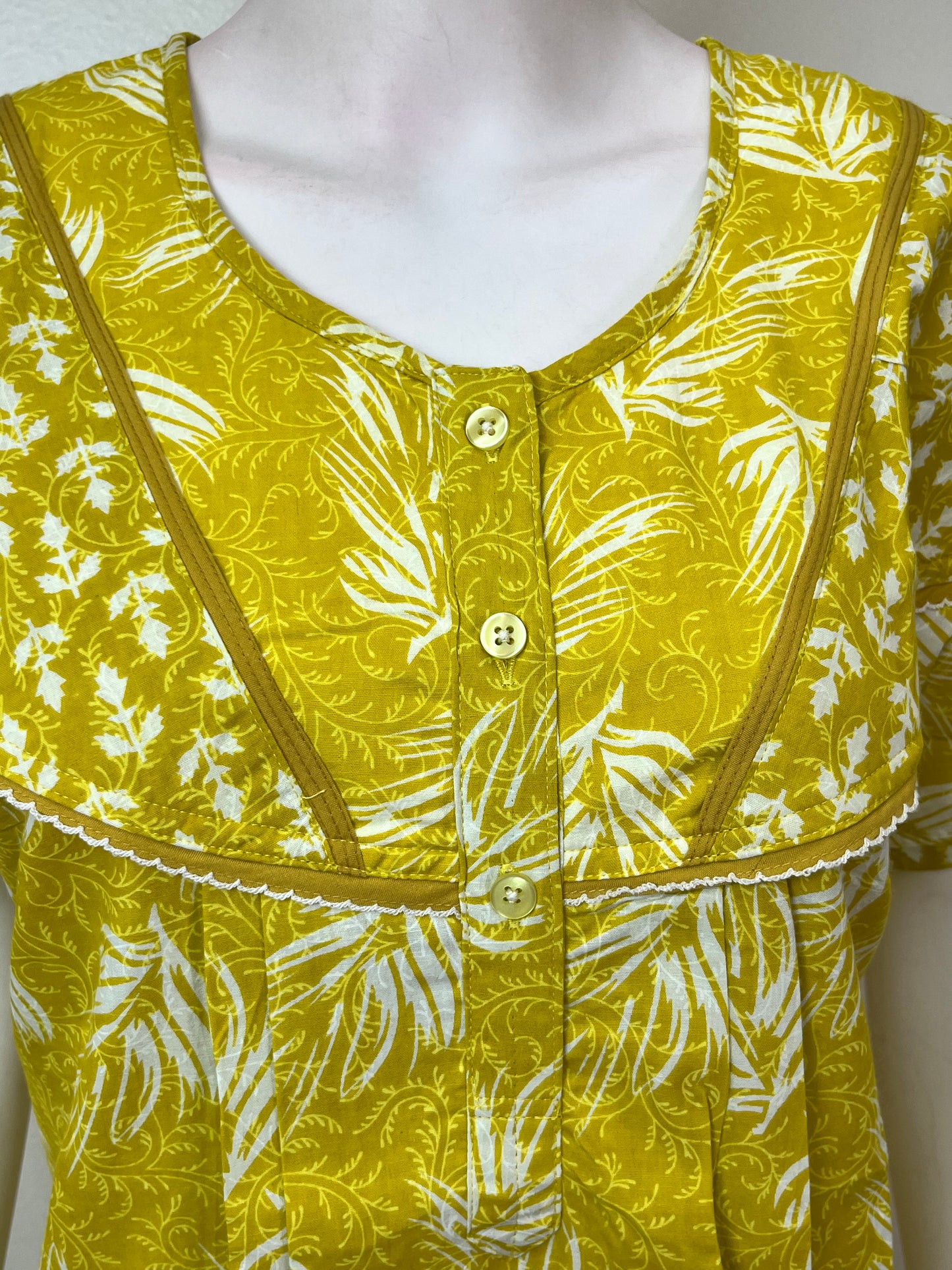 Neon Yellow Pure Cotton Nightgown for Women