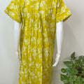 Neon Yellow Pure Cotton Nightgown for Women