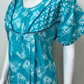 Aqua Blue Pure Cotton Soft & Breathable Nighty