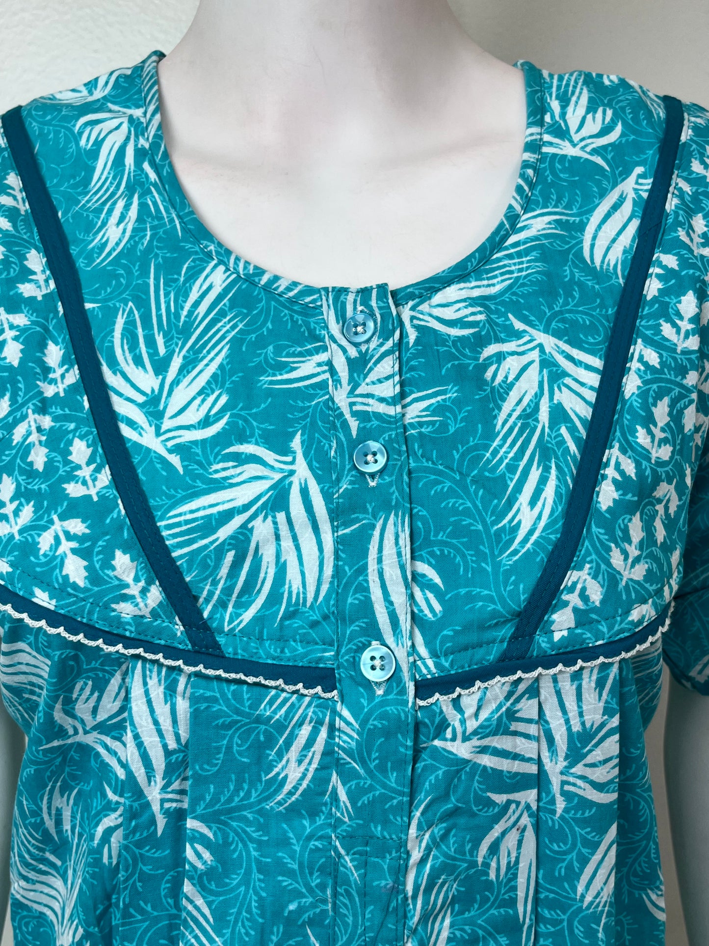 Aqua Blue Pure Cotton Soft & Breathable Nighty