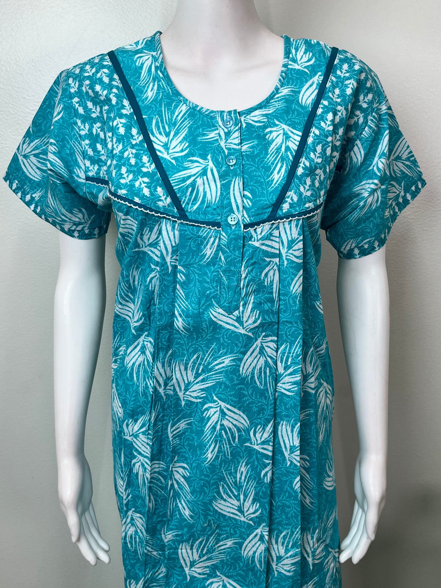 Aqua Blue Pure Cotton Soft & Breathable Nighty