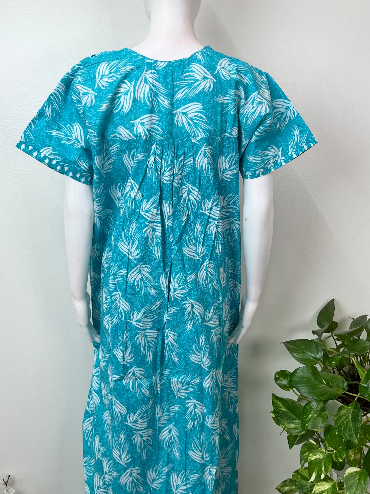 Aqua Blue Pure Cotton Soft & Breathable Nighty