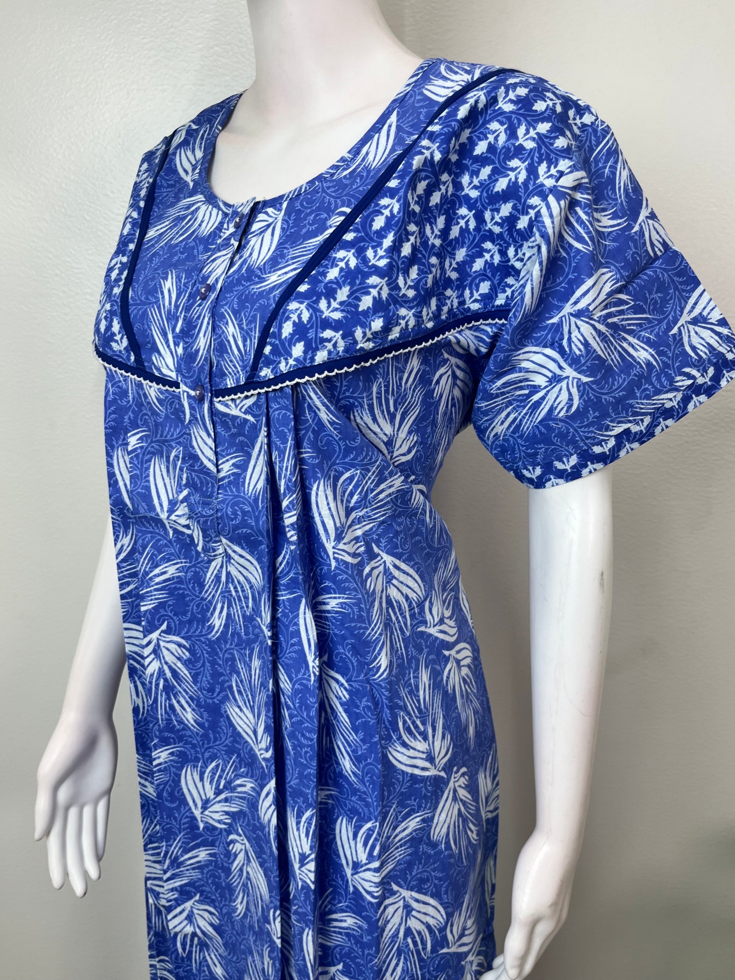 Pleated 100% Cotton Nightgown for Women