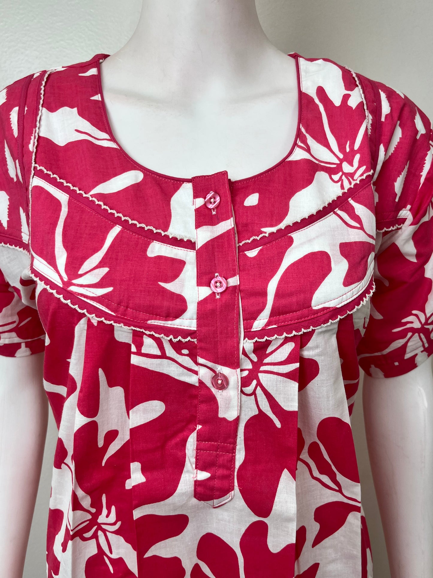 Raspberry Pure Cotton Nightgown Soft & Elegant