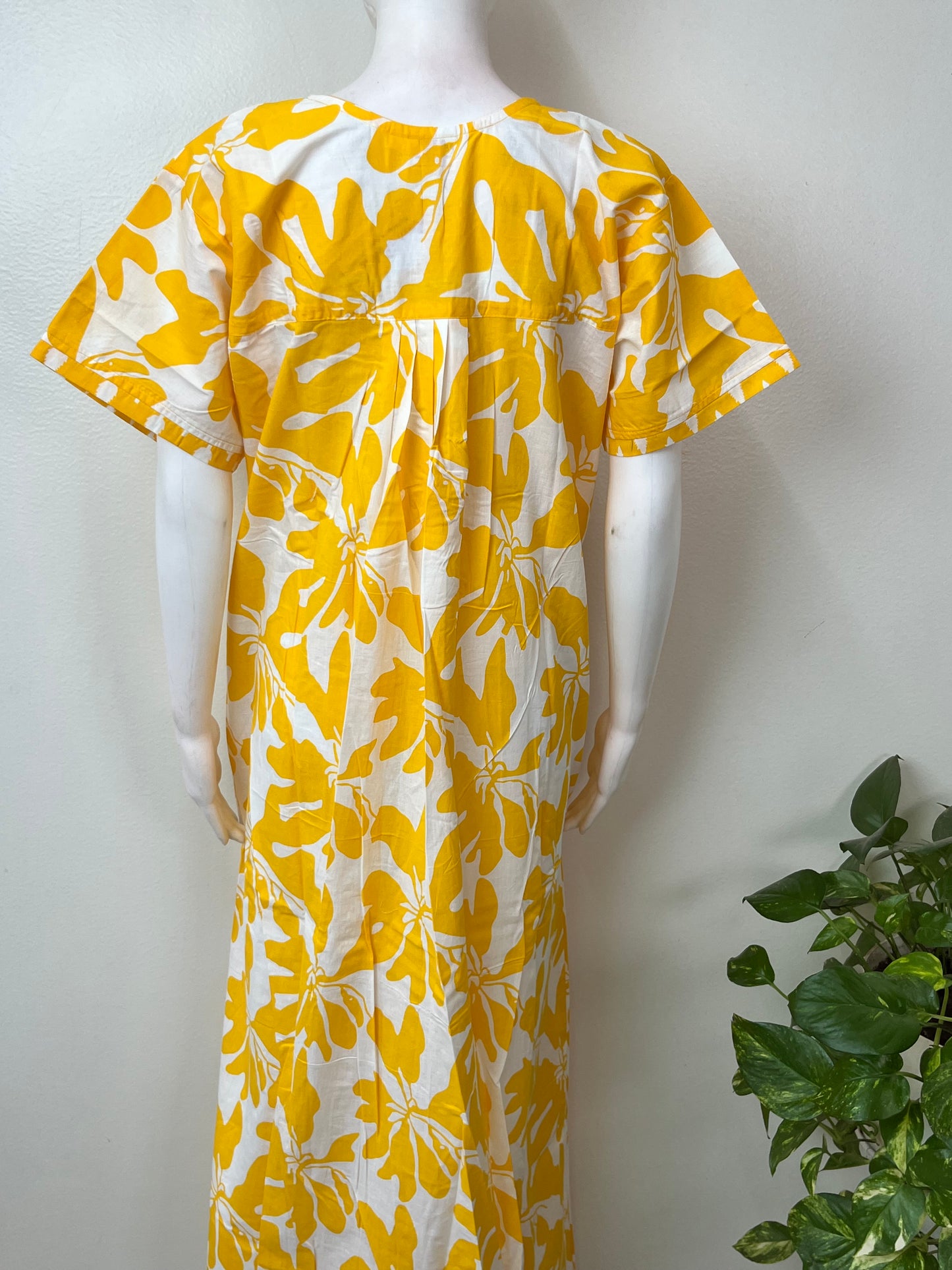Lemon Yellow Pure Cotton Nighty Elegant & Comfortable