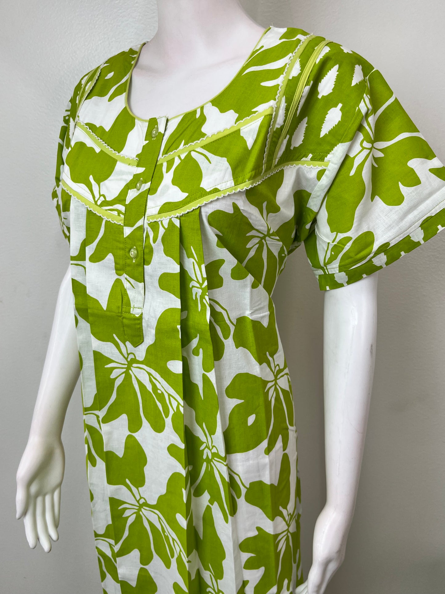 Lime Green Pure Cotton Women's Nighty