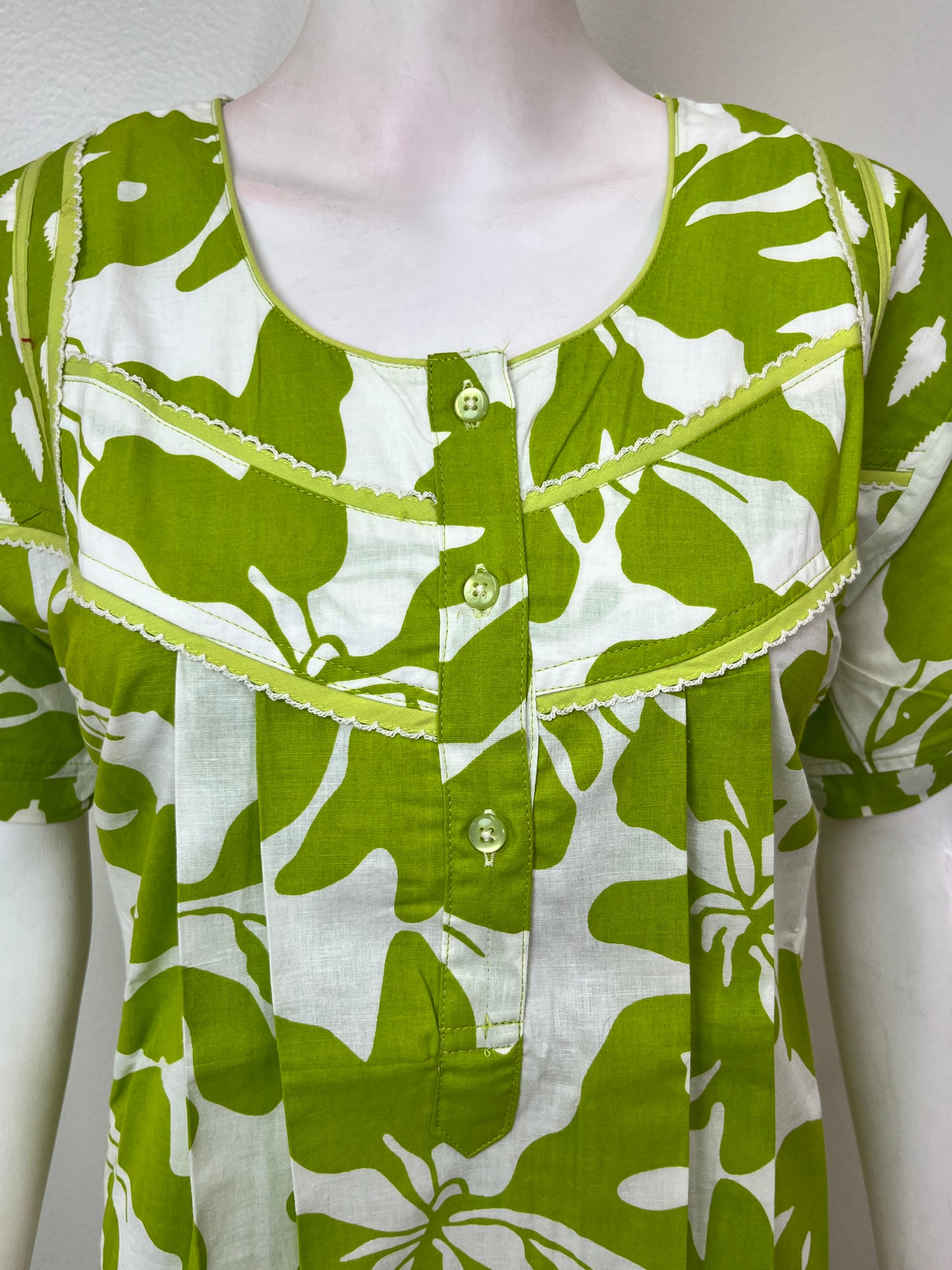 Lime Green Pure Cotton Women's Nighty