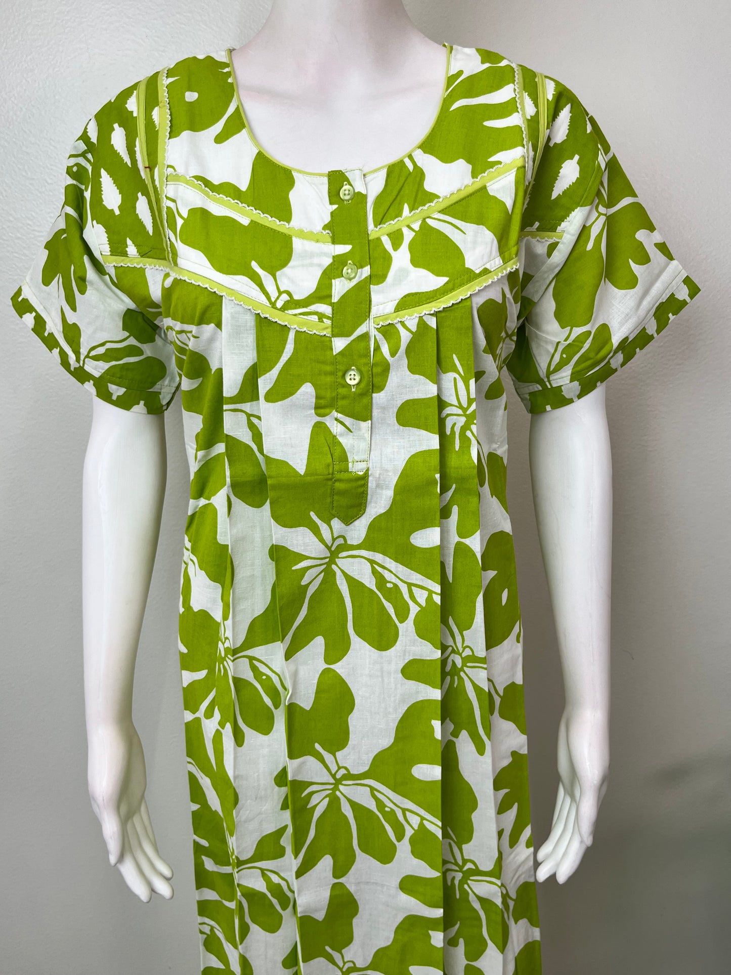 Lime Green Pure Cotton Women's Nighty