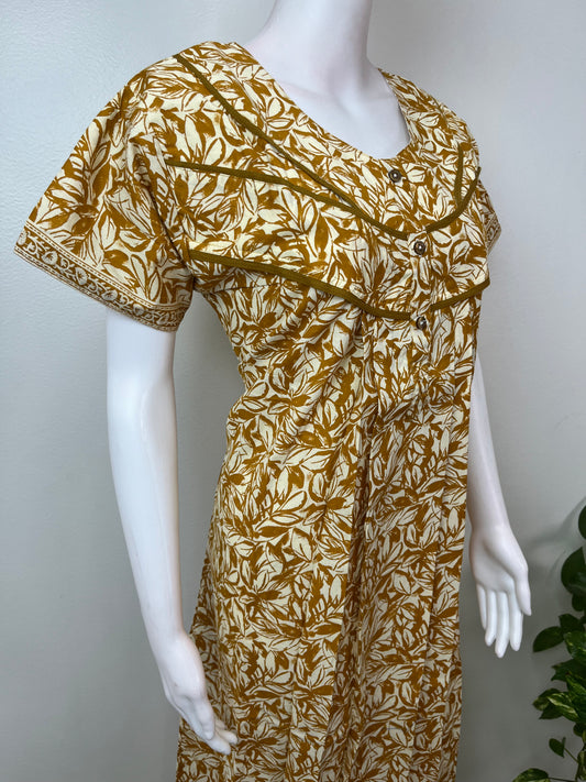 Yellow 100% Cotton Women's Nighty