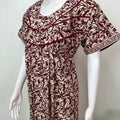 Maroon Pure Cotton Nightgown Soft & Comfortable