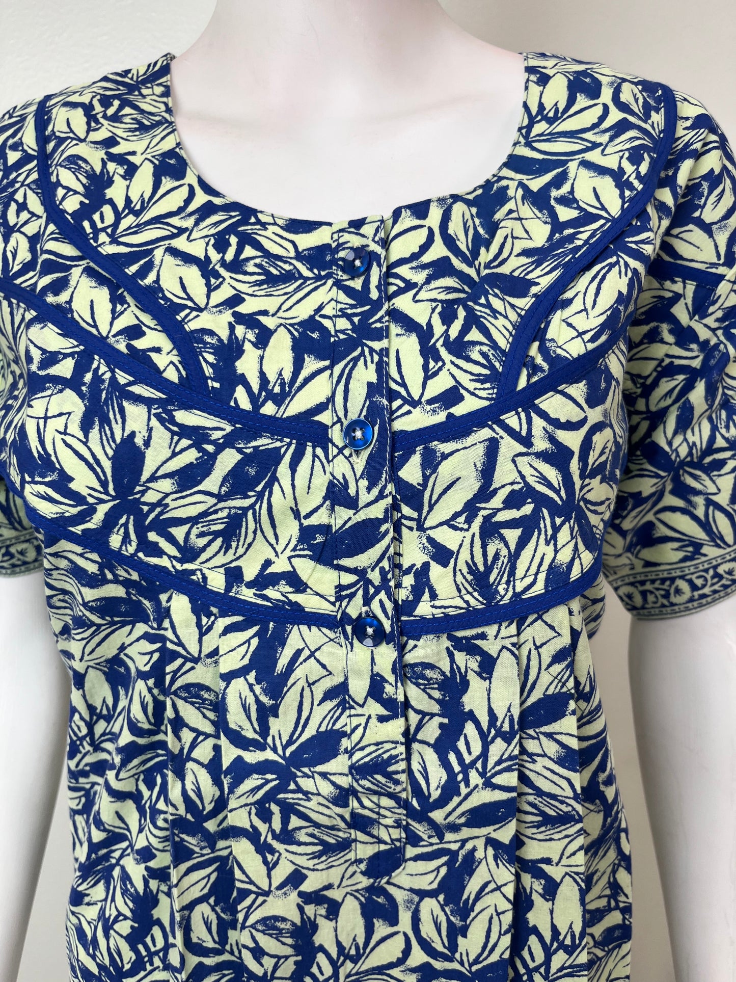 Royal Blue Printed 100% Cotton Nighty