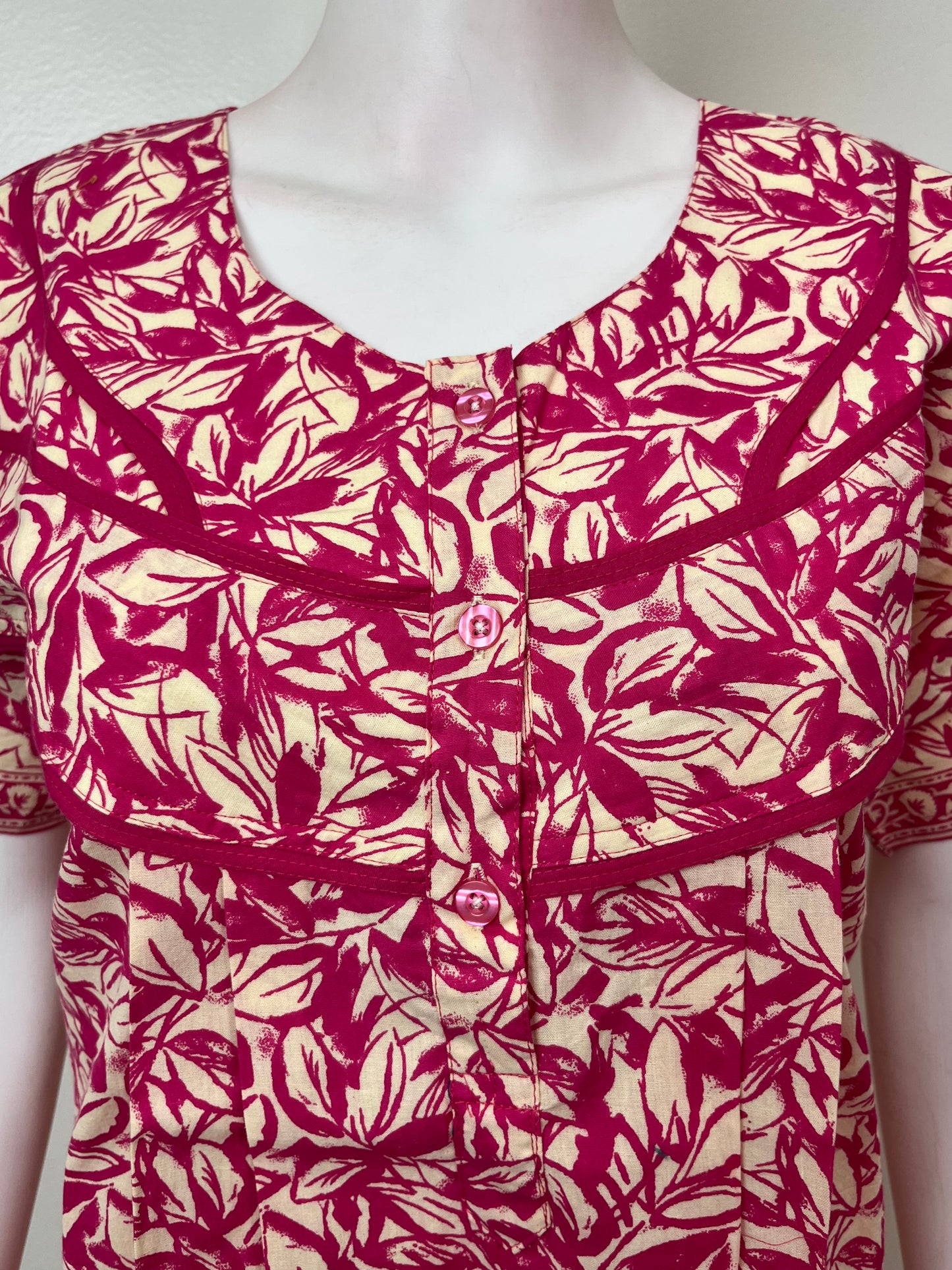 Pink Floral Printed 100% Cotton Nighty