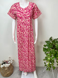 Pink Floral Printed 100% Cotton Nighty