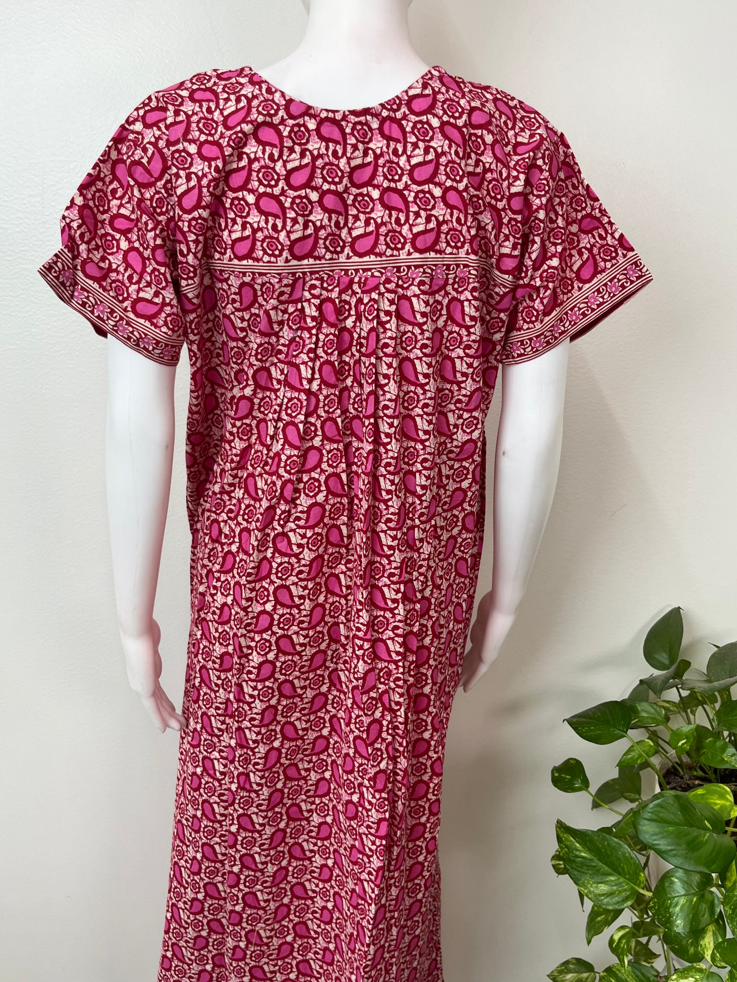 Hot Pink Pure Cotton Nightgown Soft & Comfortable