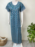 Royal Blue Pure Cotton Nightgown for Women
