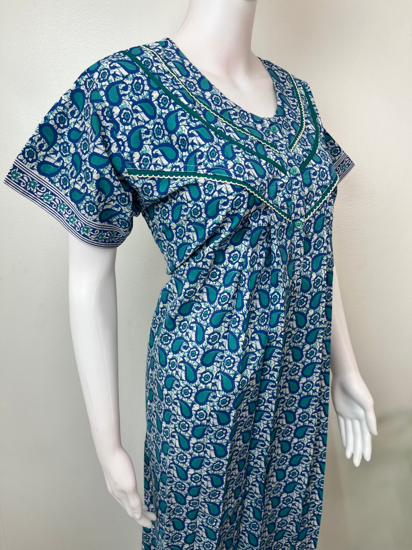 Royal Blue Pure Cotton Nightgown for Women