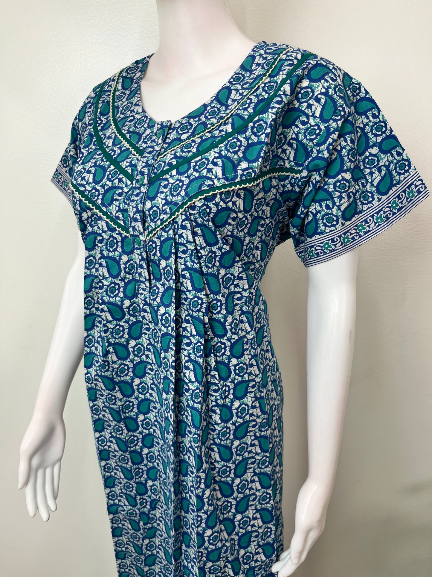 Royal Blue Pure Cotton Nightgown for Women