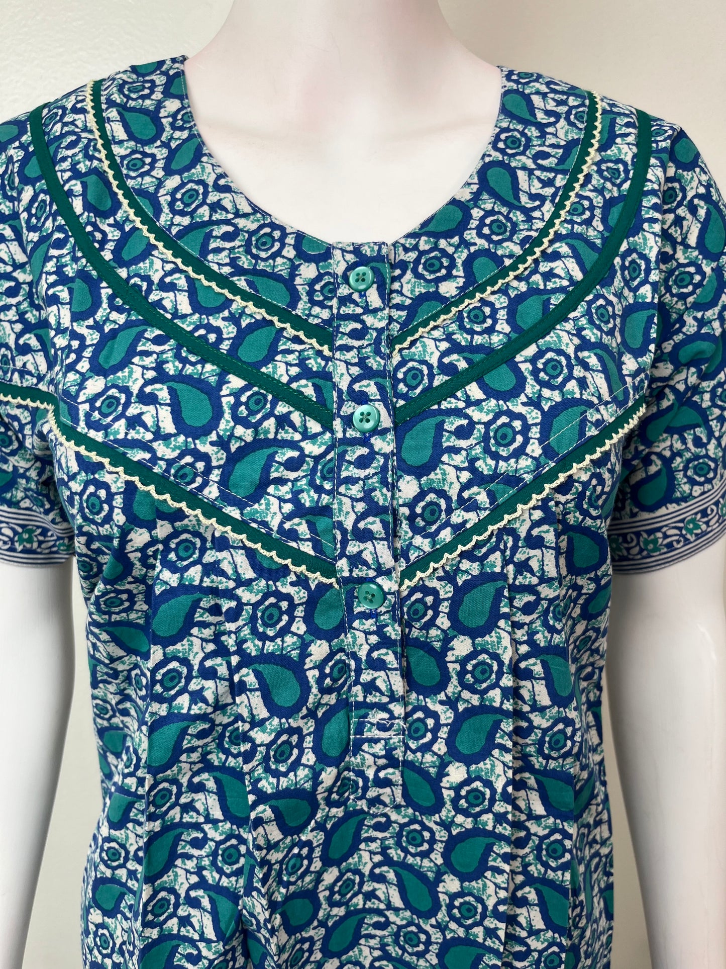 Royal Blue Pure Cotton Nightgown for Women