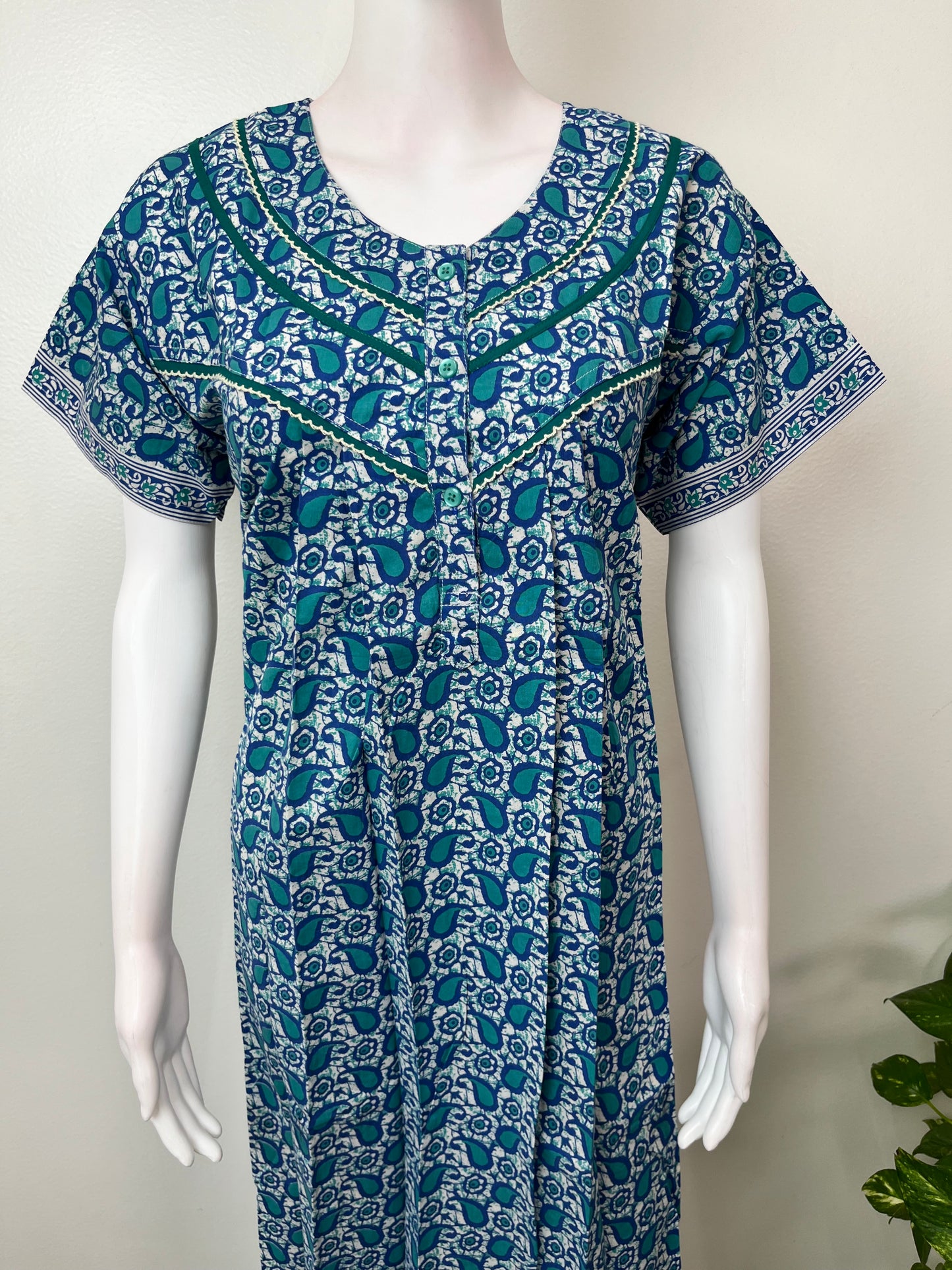 Royal Blue Pure Cotton Nightgown for Women