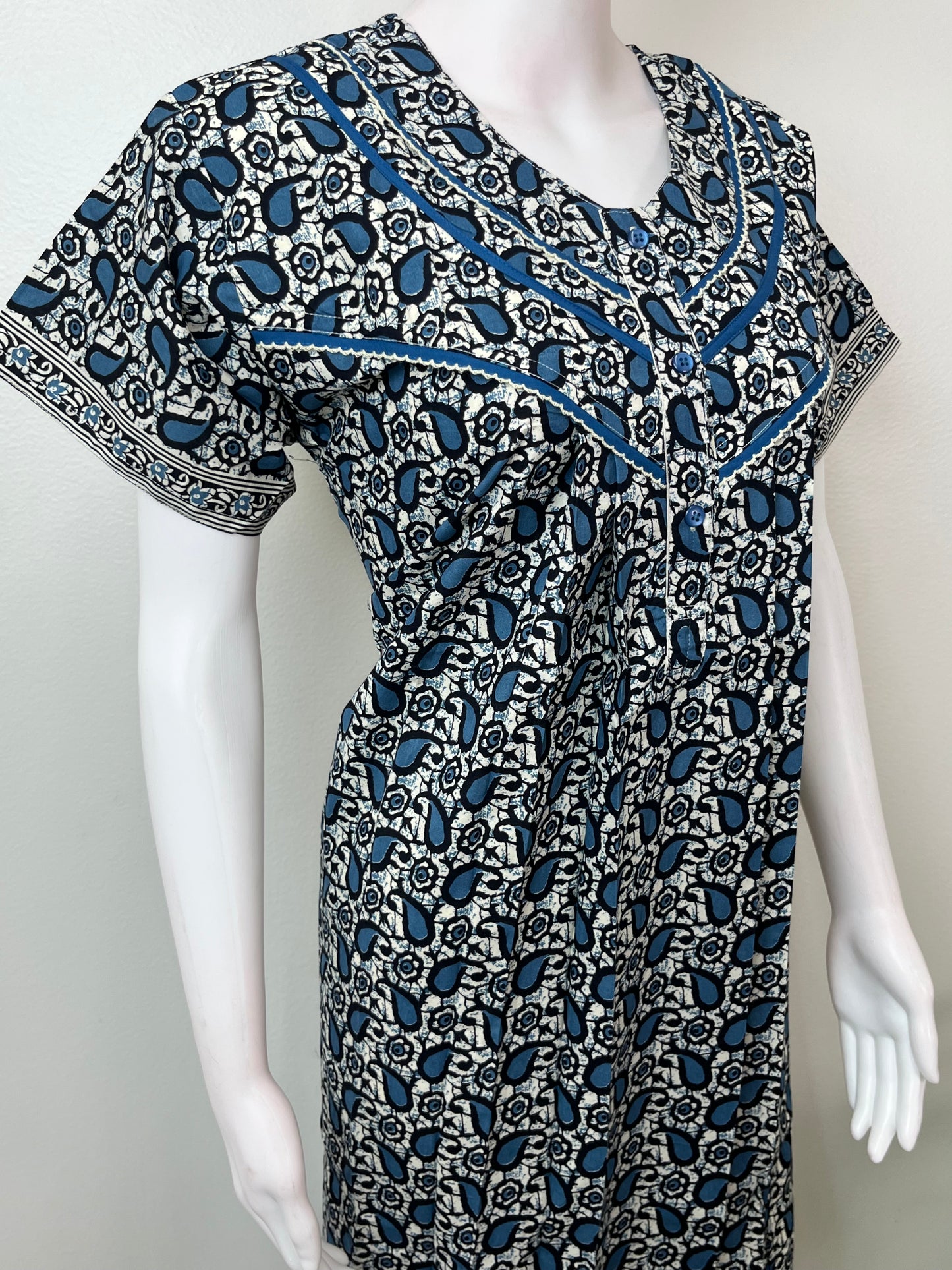 Pleated Style 100% Cotton Nightgown for Women