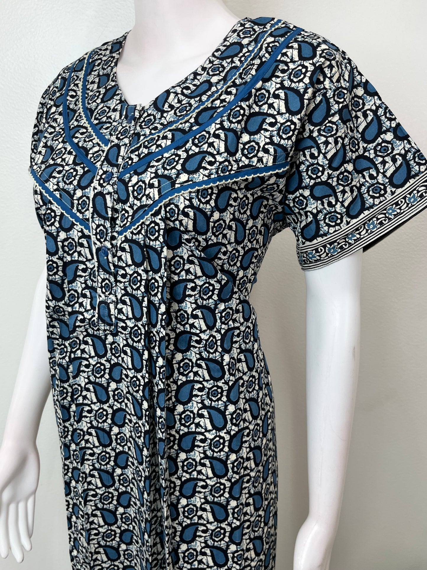 Pleated Style 100% Cotton Nightgown for Women