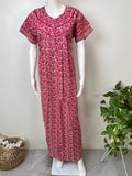 Hot Pink Pure Cotton Nightgown Soft & Comfortable