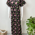 Black Elegant 100% Cotton Women's Nightgown