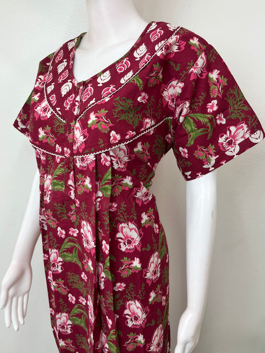Floral Printed 100% Cotton Nighty