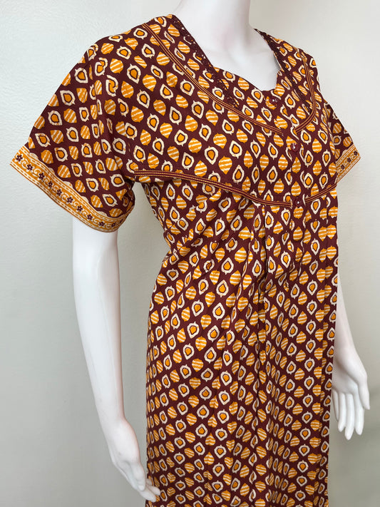Geometric Print 100% Cotton Nightgown