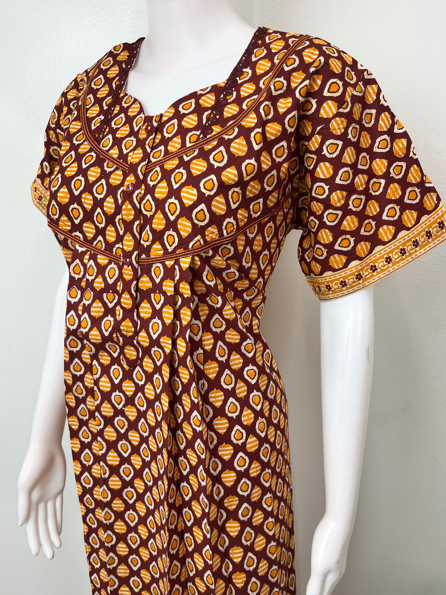 Geometric Print 100% Cotton Nightgown