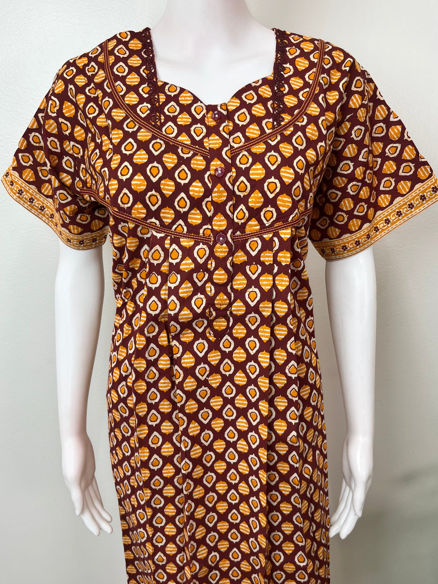 Geometric Print 100% Cotton Nightgown