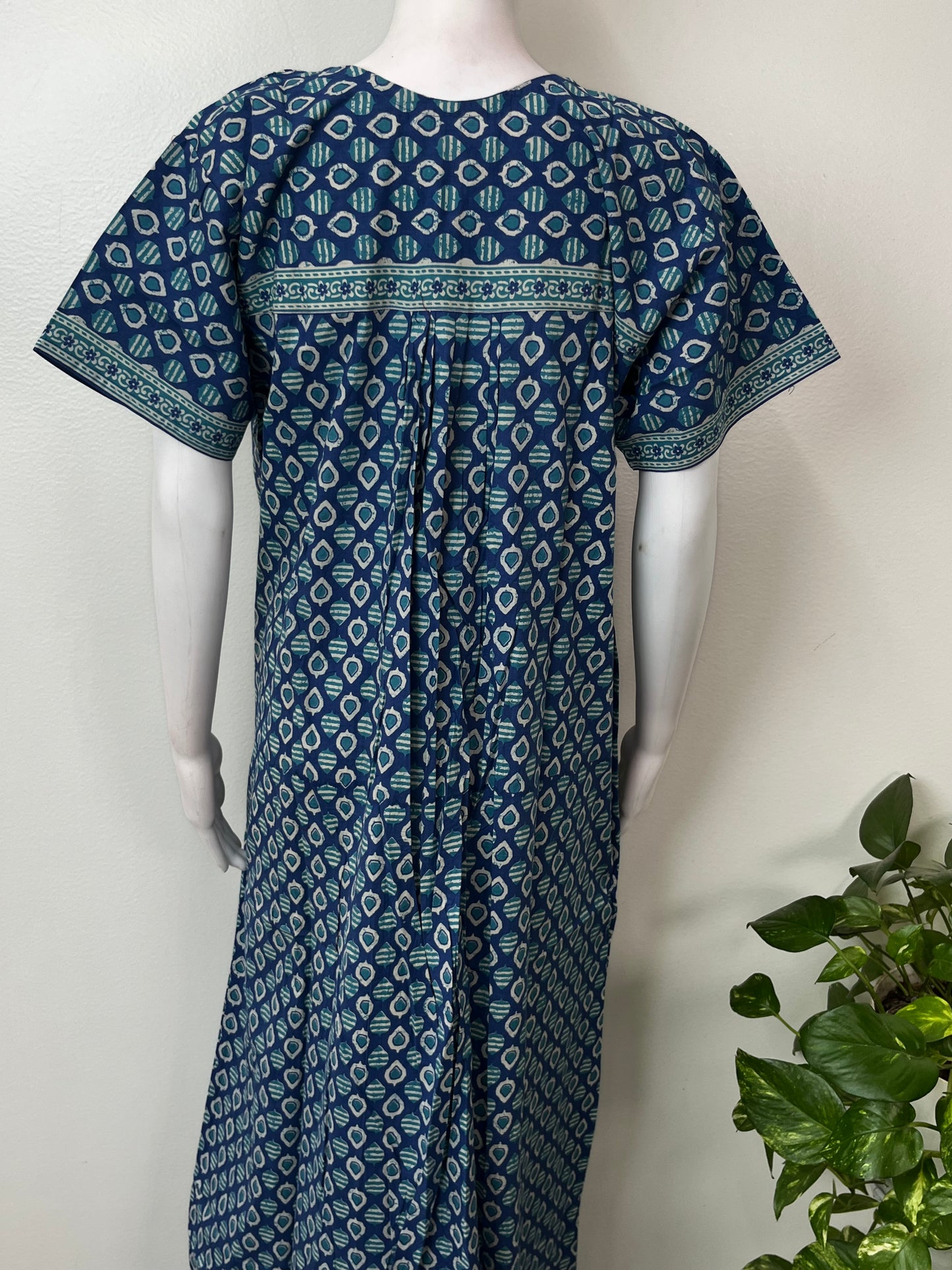 Blue 100% Cotton Nighty for Women