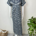 Navy Blue 100% Cotton Nightgown for Women