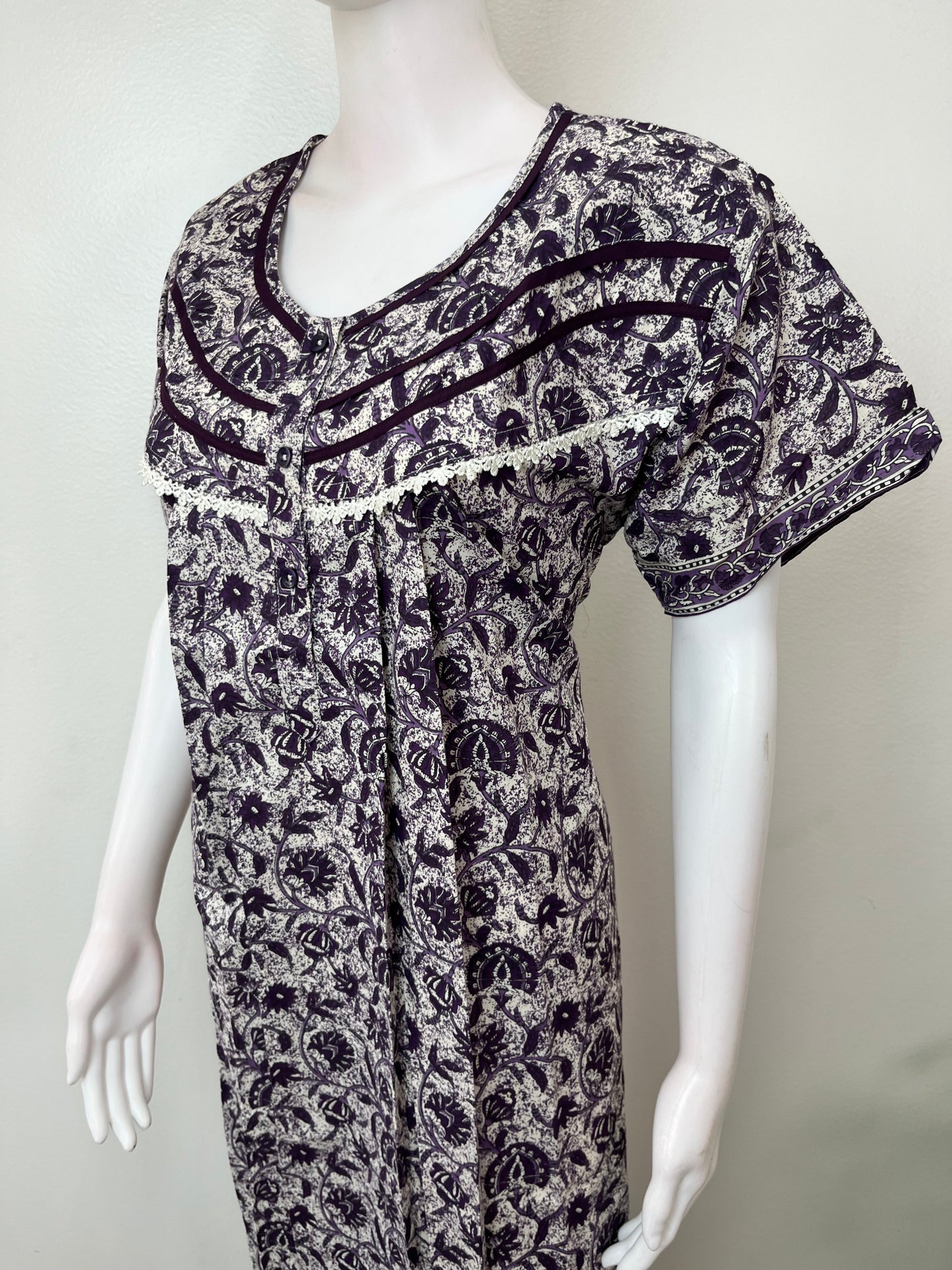 Purple Pure Cotton Nighty Soft & Comfortable