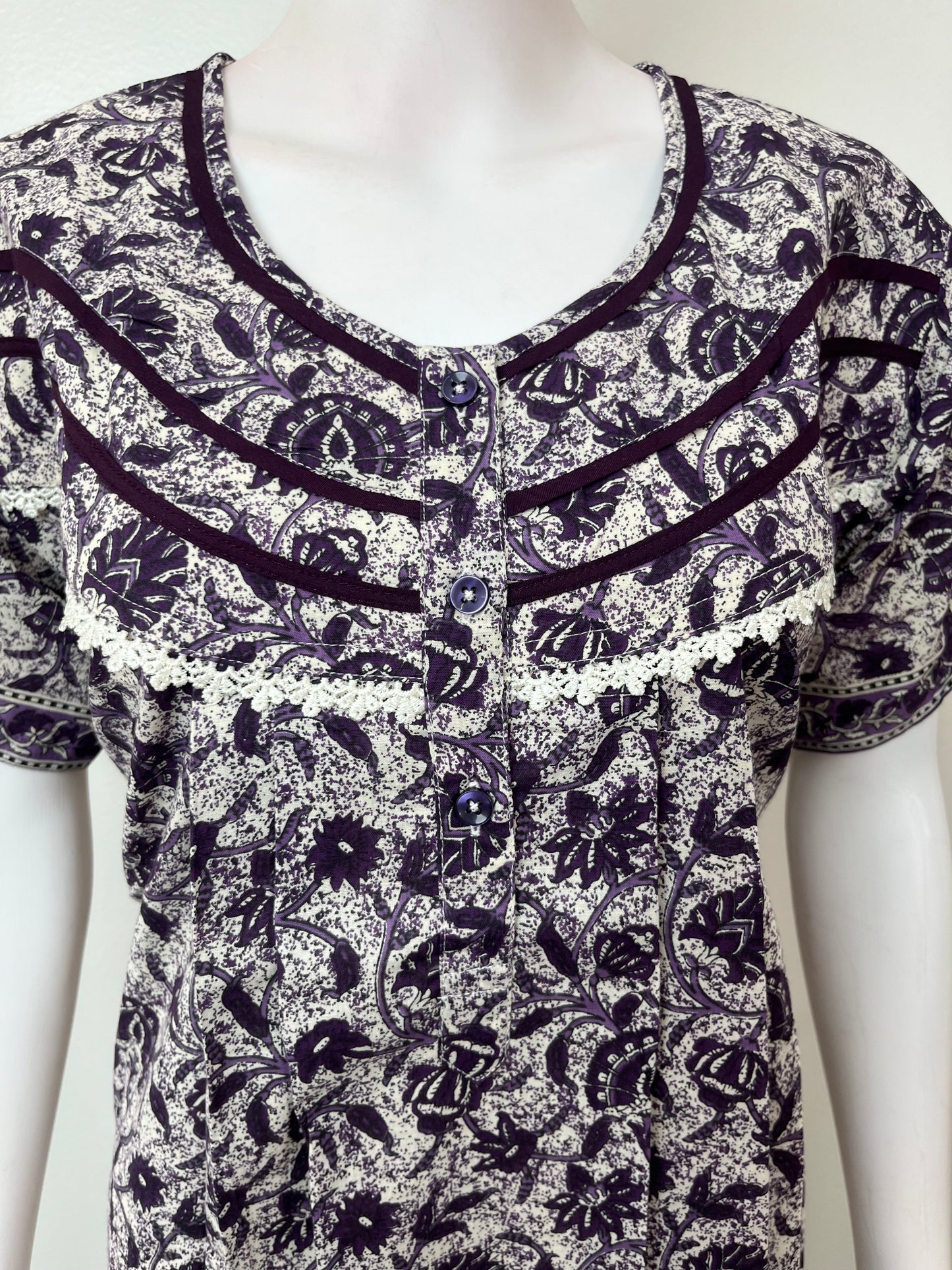 Purple Pure Cotton Nighty Soft & Comfortable