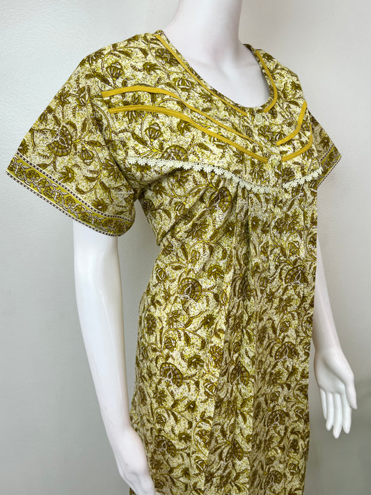 Yellow 100% Cotton Nightgown