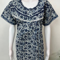 Navy Blue 100% Cotton Nightgown for Women